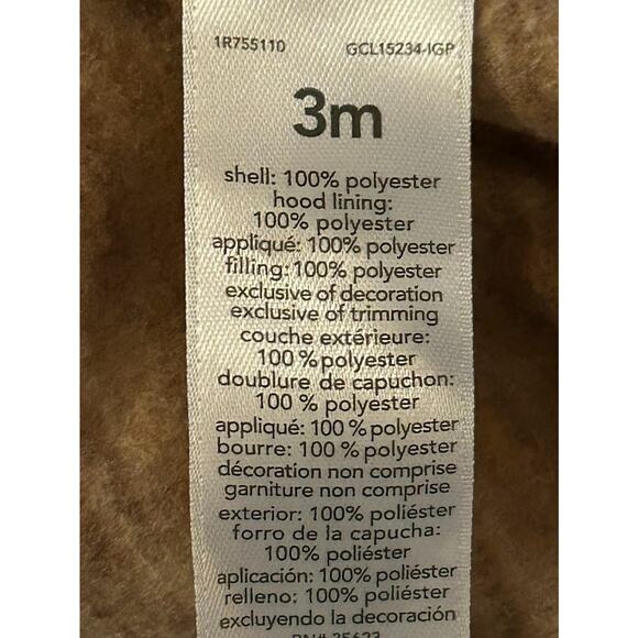 Carter's Just One You Reindeer Fleece Hooded Romper Brown Christmas 3 Months - Picture 8 of 9